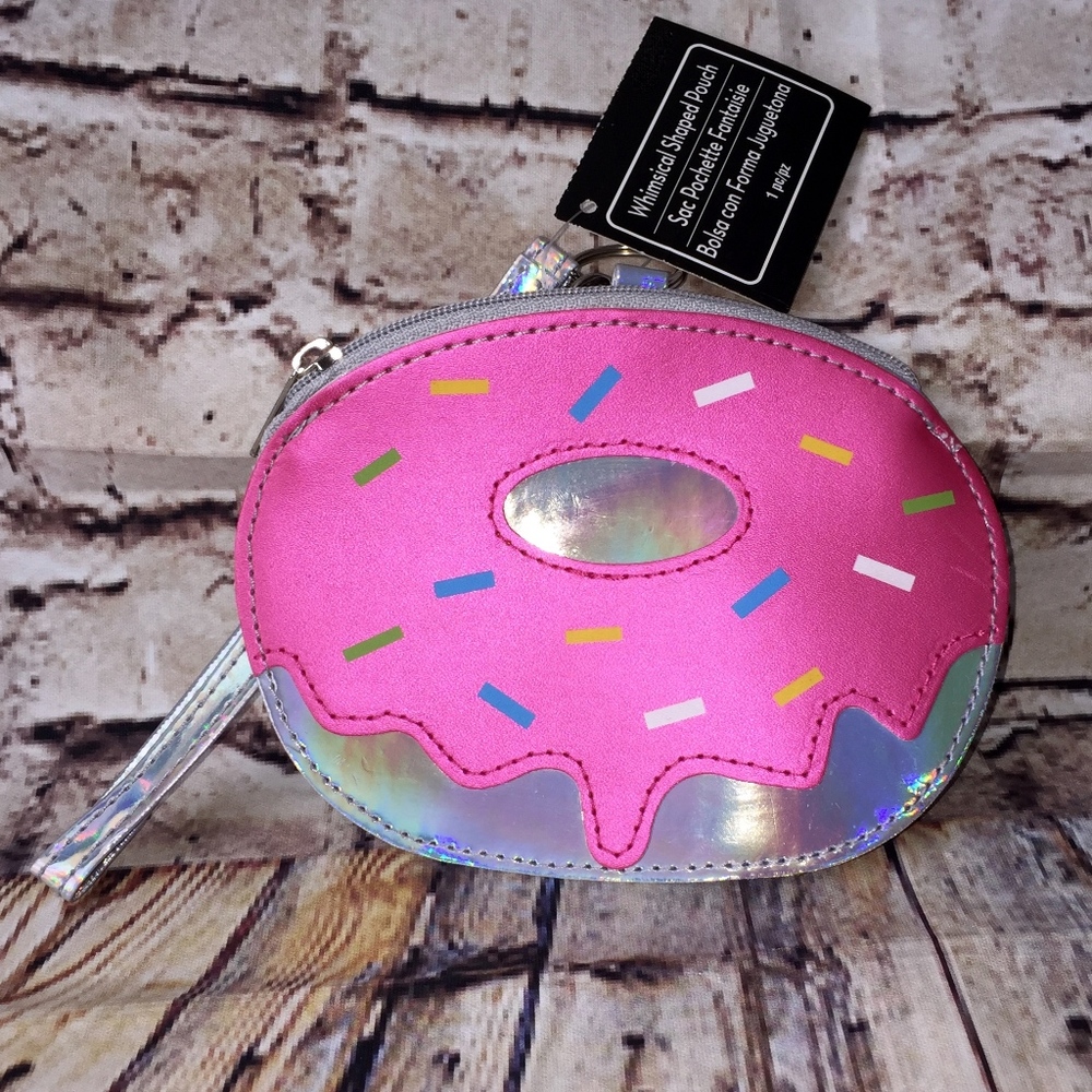 Girl's Whimsical Donut Shaped Pouch Wristlet